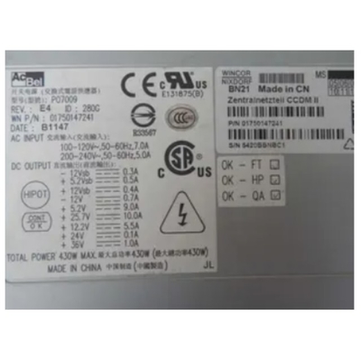 01750147241 1750147241 ATM machine parts Wincor Nixdorf Central Power Supply CCDM II